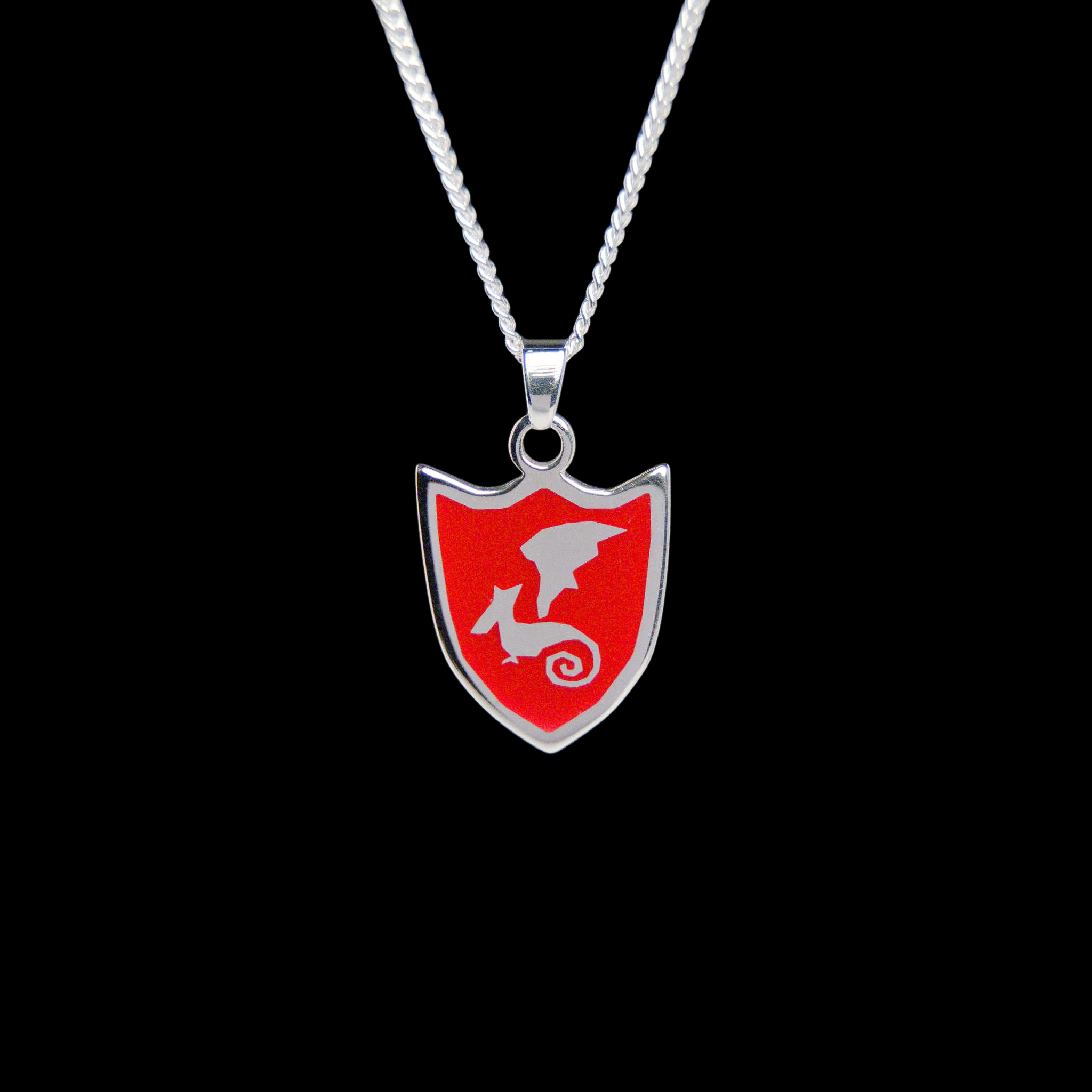 Dragon Kiteshield Pendant | OSRS-inspired Sterling Silver Pendant